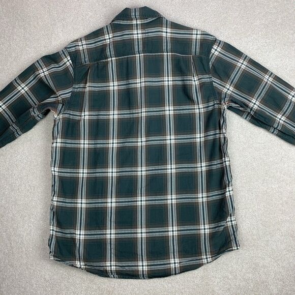 The North Face Mens Size Large Green Plaid Hiking Camping Outdoor Flannel Shirt - Picture 6 of 15
